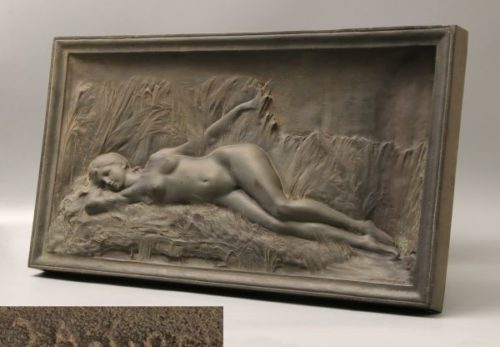 彫刻美術 在銘 ブロンズ製 裸婦像 レリーフ