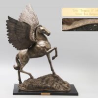 西洋彫刻美術【Ron Rodgers】作 ブロンズ製 「Pegasus Ⅱ」 ペガサス 馬 大理石台座