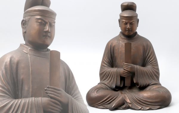 東洋彫刻美術 古銅 賢人像 高さ37cm