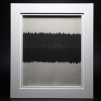 美術品 富岡惣一郎 冬阿寒川湯 白樺林 原画 サイン有 額装