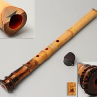 和楽器奏者特注品 ◆ 小林一城銘 琴古流 金線継 金線歌口 一尺七寸竹尺八