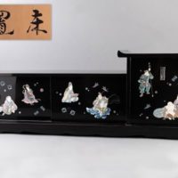 漆器 武蔵川貢山作 青貝七福神