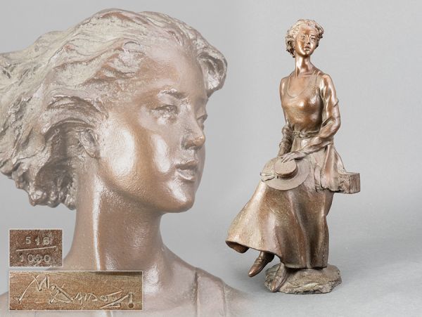 彫刻家 大道寺光弘作 ブロンズ 女性像