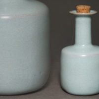 中国美術 青磁 栓付 徳利