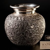 【SILVER刻】LA BOUTIQUE 花鳥文 壷