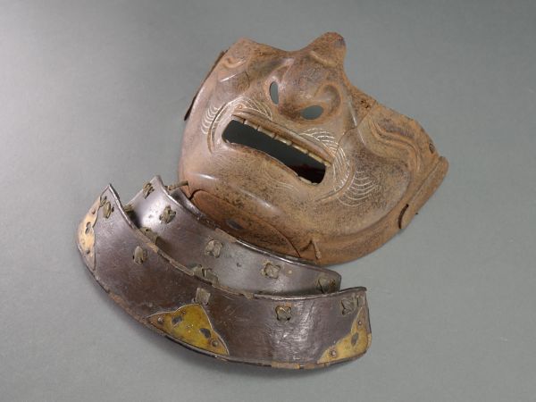 武具 鉄地 銀象嵌 面頬 甲冑部品