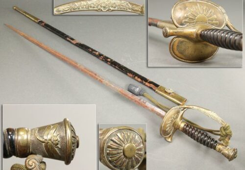 旧日本陸軍 蜻蛉剣 拵え 全長82.5cm 刀緒付属