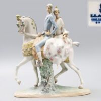 【希少品】LLADRO リヤドロ No.4648「馬に乗ったカップル」フィギュリン 高44cm