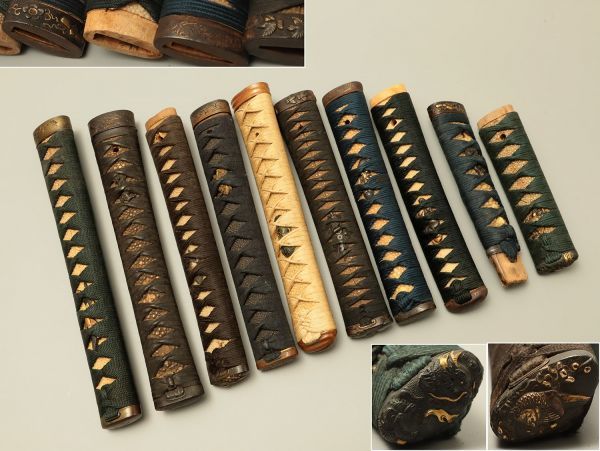 武具 柄前10点まとめて 白鮫肌 縁頭 目貫