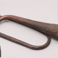 軍物 日露戦争凱旋記念 銅製 進軍ラッパ 突撃ラッパ