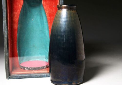 中国美術 古陶磁 黄天目 黒釉 瓶