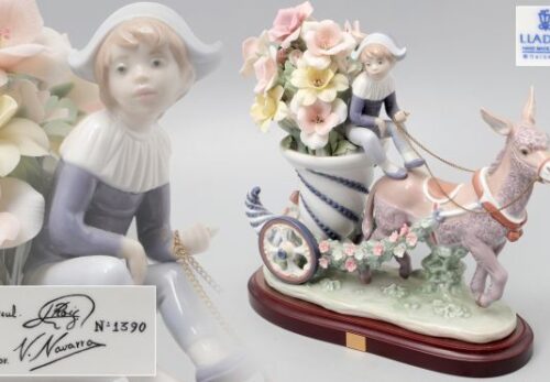 LLADRO リヤドロ No.1487「夢の旅たち」限定5000体 絶版 ロバ 少年 台座付属 現状品