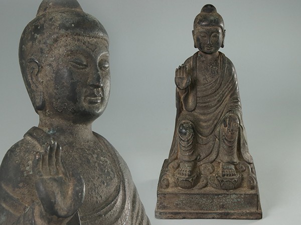 仏像美術 古銅製 釈迦如来座像