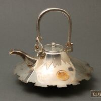 【SILVER970刻】銀製 丸に蔦紋 富士形 銚子 重量341.5g