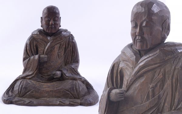 仏教美術 木彫 僧 座像 高さ45cm