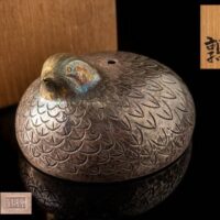 金工家 加藤忠雄作 純銀水滴 兎 重量60g 共箱