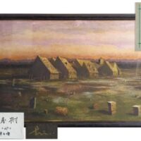 【大作】画家 井上秀樹作「冬が来る頃」油彩 キャンバスM50号 額装 箱付属 真作