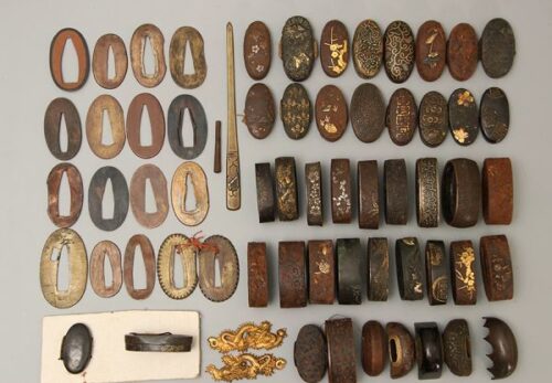 武具 刀装具まとめて 縁頭・切羽・目貫・笄