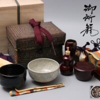 篭師【野口雨秋】造 御所籠 共箱 茶道具一式付属